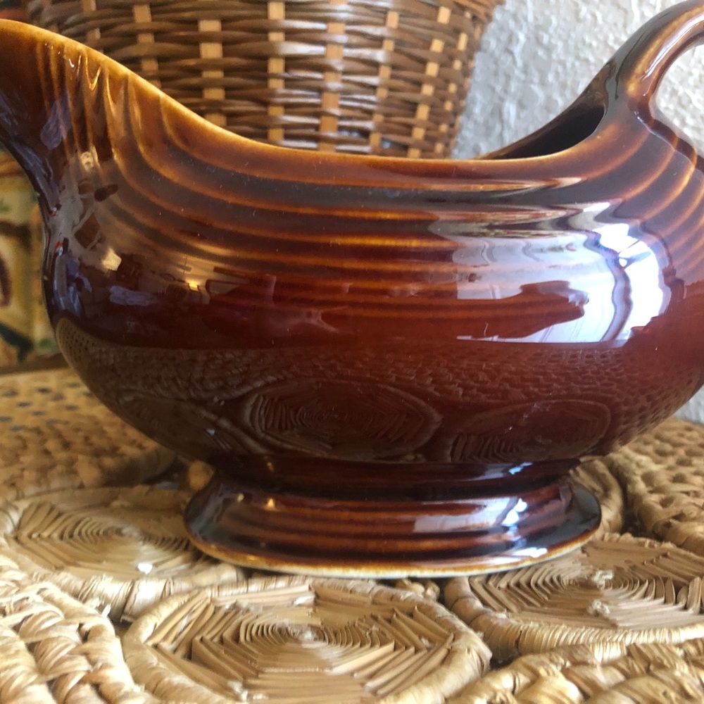 Vintage Homer Laughlin Fiesta Pottery Amber Stone Open Sauce Gravy Boat 18 oz - Picture 15 of 16
